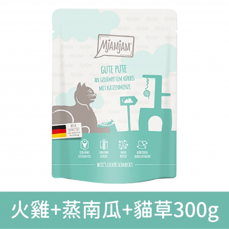魔力喵_貓罐_火雞+蒸南瓜+貓草300g