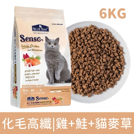 倍力_貓咪飼料_化毛高纖-雞+鮭+貓麥草6kg