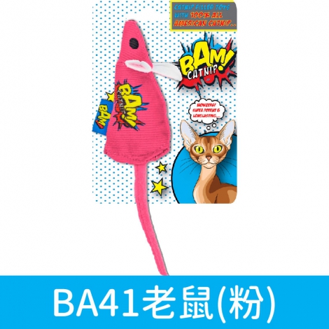 BAM_特濃貓草玩具_BA41老鼠(粉)