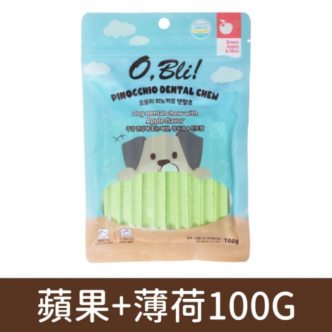 噢比利_犬用軟式潔牙骨_蘋果+薄荷100G