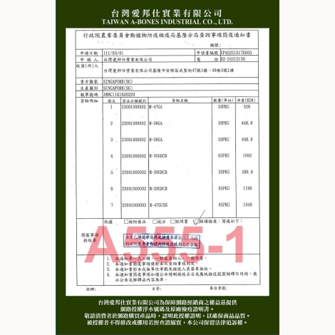 愛可嚼顆粒咬咬-檢疫報告
