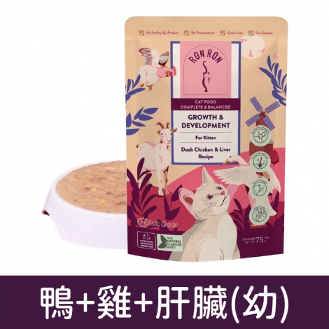 RONRON虎嚕-機能主食貓餐包_鴨+雞+肝臟(幼)