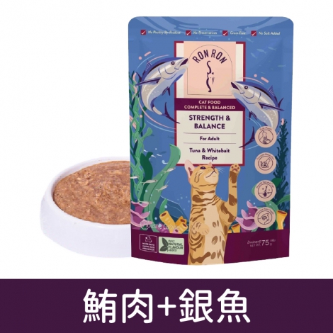 RONRON虎嚕-機能主食貓餐包_鮪肉+銀魚
