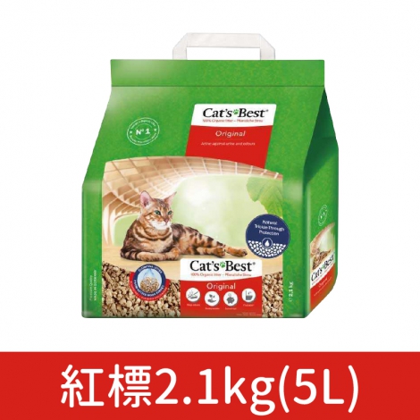 凱優-凝結木屑砂_紅標2.1kg(5L)