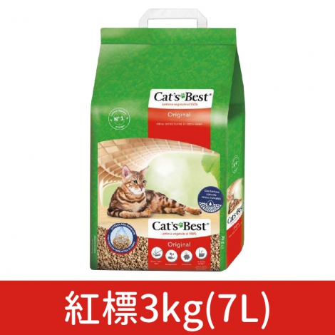 凱優-凝結木屑砂_紅標3kg(7L)