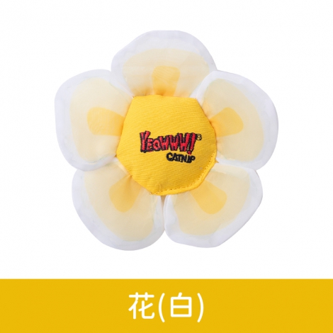 YEOWWW-美國瘋狂貓-貓草玩具_按鈕圖_花(白)