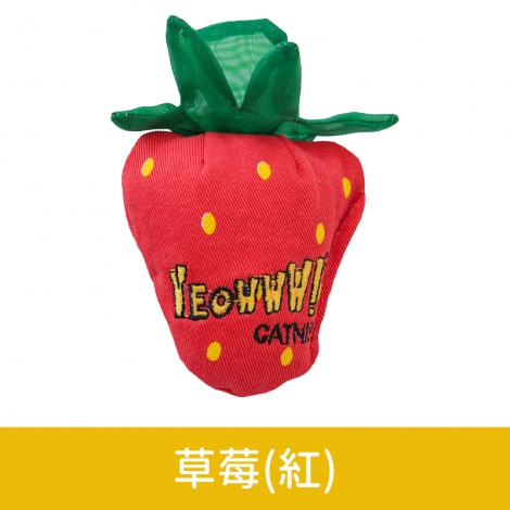 YEOWWW-美國瘋狂貓-貓草玩具_按鈕圖_草莓(紅)