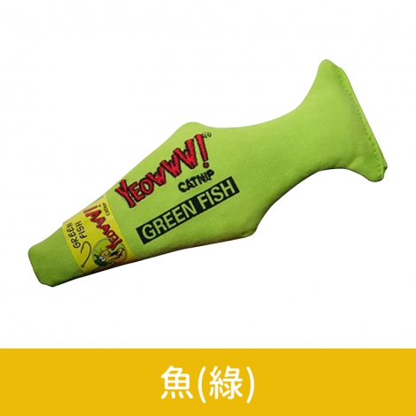 YEOWWW-美國瘋狂貓-貓草玩具_按鈕圖_魚(綠)