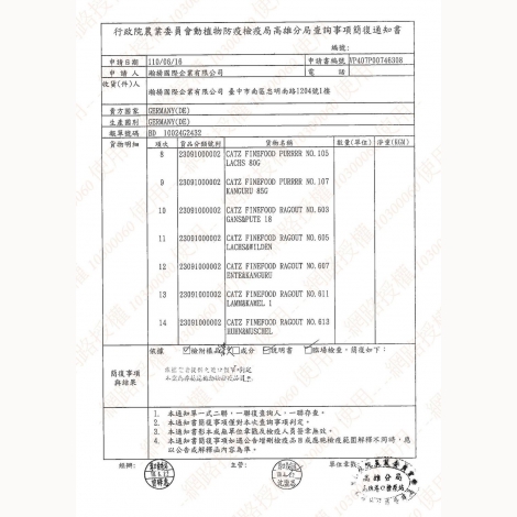 瀚揚-凱茲-德式燉肉主食罐-簡復通知書-德國