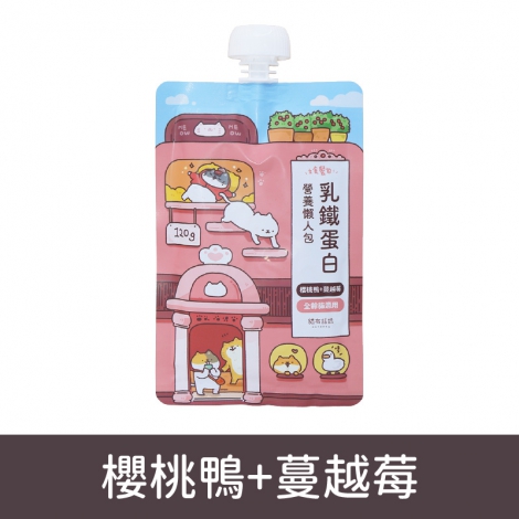 貓有話說-貓主食餐包_按鈕圖_櫻桃鴨+蔓越莓(泌尿道保健)120g