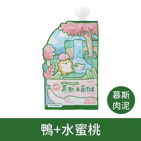 貓有話說-貓主食餐包_按鈕圖_(慕斯肉泥)鴨+水蜜桃