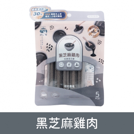 飼糧倉-咬咬農場-狗狗保健潔牙骨_按鈕圖_黑芝麻雞肉