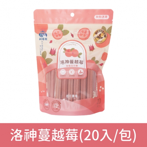 飼糧倉-咬咬農場-狗狗保健潔牙骨_按鈕圖_洛神蔓越莓(20入-包)